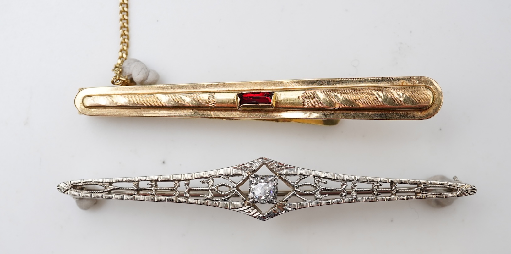 Three bar brooches, late 19th/early 20th century